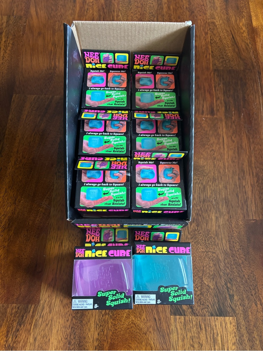 LIMITED BACK IN STOCK! NeeDoh Nice Cube Squish Toy - Purple, Pink and Teal